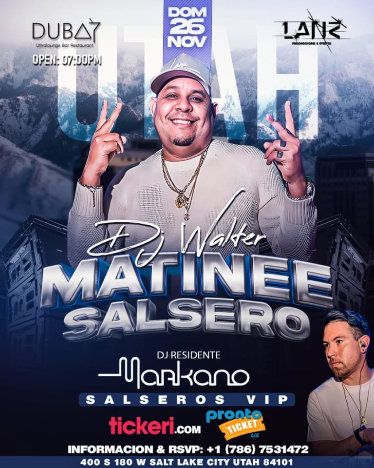 Event - Noche de Salsa Baúl En Utah Dj Walter Salseros VIP  - Salt Lake City, Utah - November 26, 2023 | concert tickets