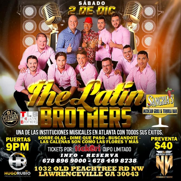 Event - THE LATIN BROTHERS EN ATLANTA DIC 2 - Lawrenceville, Georgia - 2 de diciembre de 2023 | concert tickets
