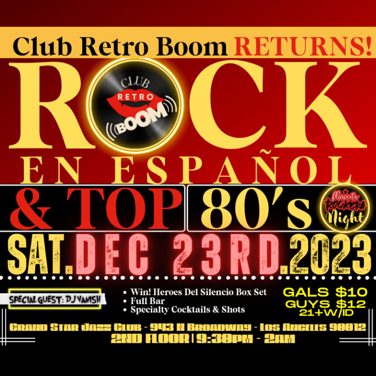 Event - ROCK EN ESPAÑOL & TOP 80s "X-MAS EDITION": FLORECITA ROCKERA NIGHT - Los Angeles, California - December 23, 2023 | concert tickets