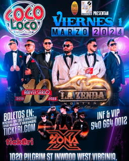Event - LA ZENDA NORTEÑA EN WEST VIRGINIA  - Inwood, West Virginia - March 1, 2024 | concert tickets