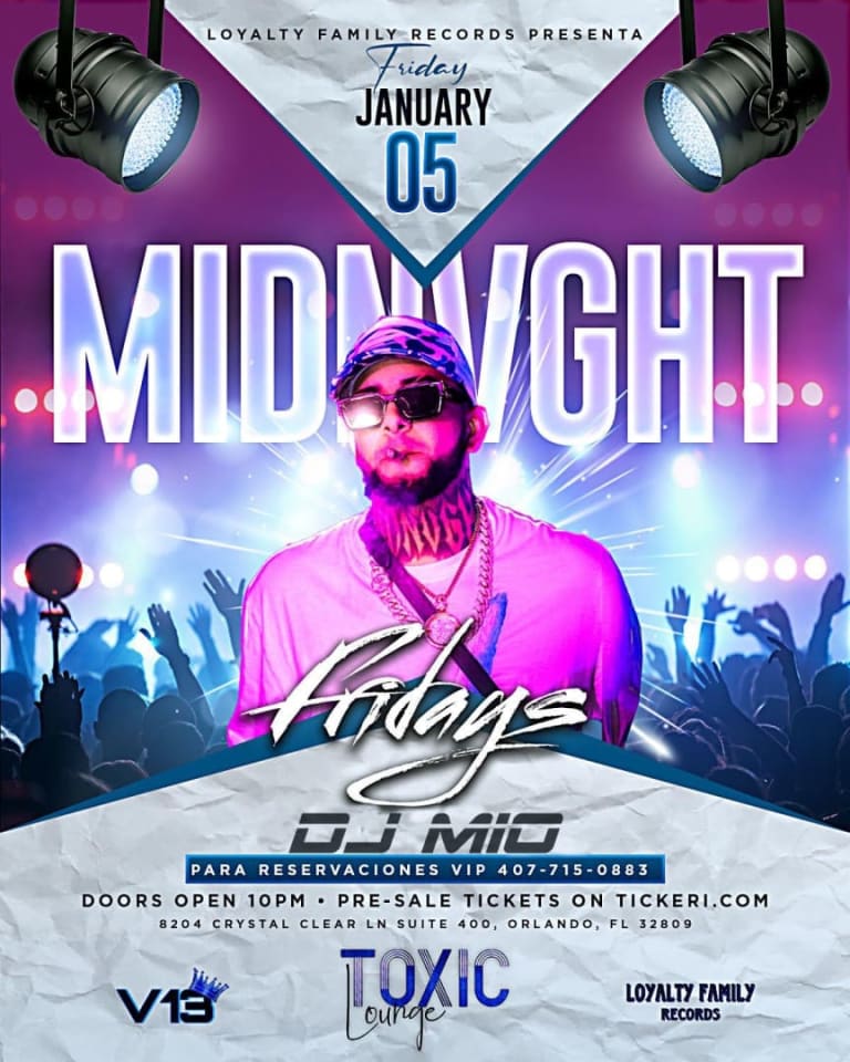 Event - “Midnvght” En Toxic Lounge - Orlando, Florida - January 5, 2024 | concert tickets