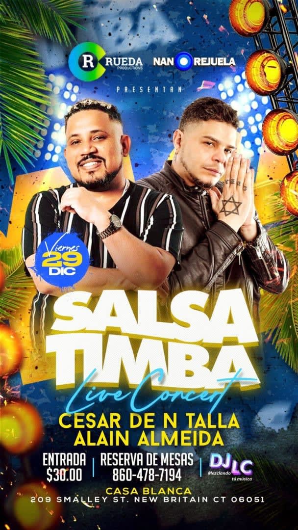 Event - CESAR DE NTALLA Y ALAIN ALMEIDA - SALSA TIMBA LIVE CONCERT - New Britain, Connecticut - December 29, 2023 | concert tickets