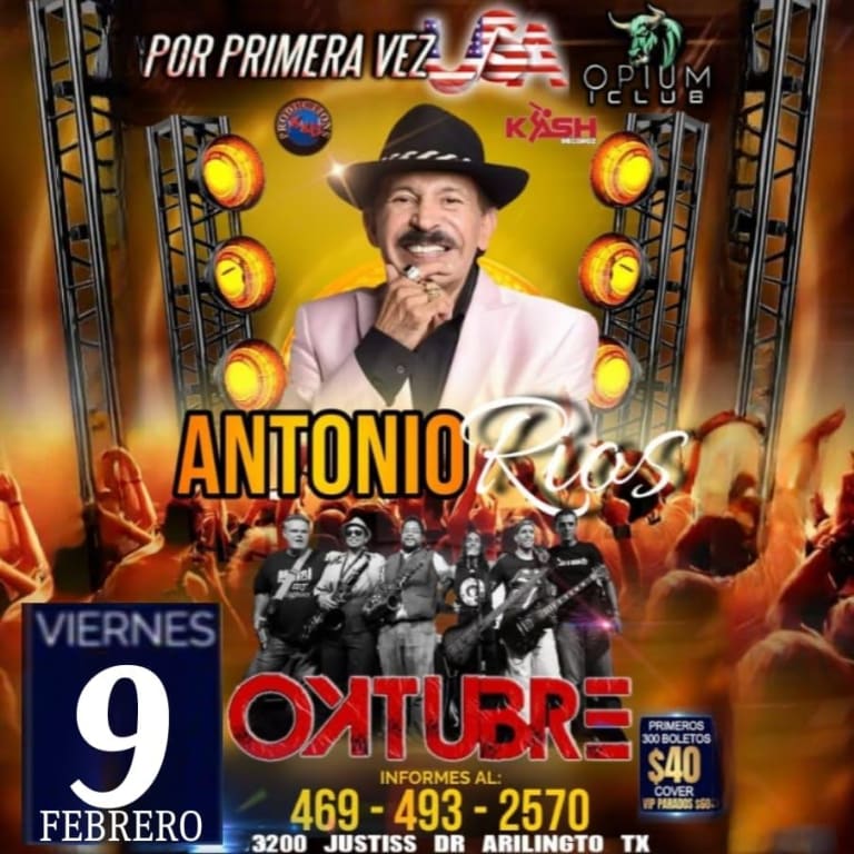 Event - ANTONIO RIOS EN CONCIERTO ! ARLINGTON TX - nueva fecha  - Arlington, Texas - February 9, 2024 | concert tickets