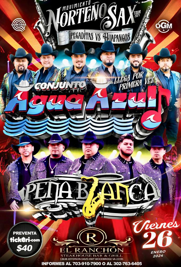 Event - CONJUNTO AGUA AZUL CONJUNTO PEÑA BLANCA EN VIVO! - Woodbridge, Virginia - January 26, 2024 | concert tickets