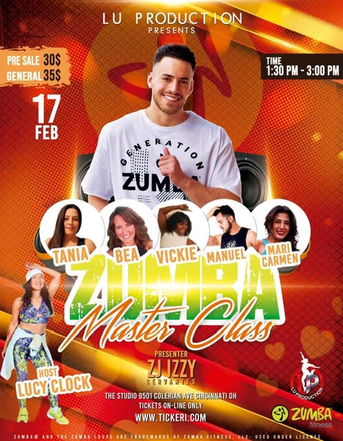 Event - Zumba®️ Master Class with ZJ™️ Izzy Cervantes in Cincinnati 2024 - Cincinnati, Ohio - February 17, 2024 | concert tickets