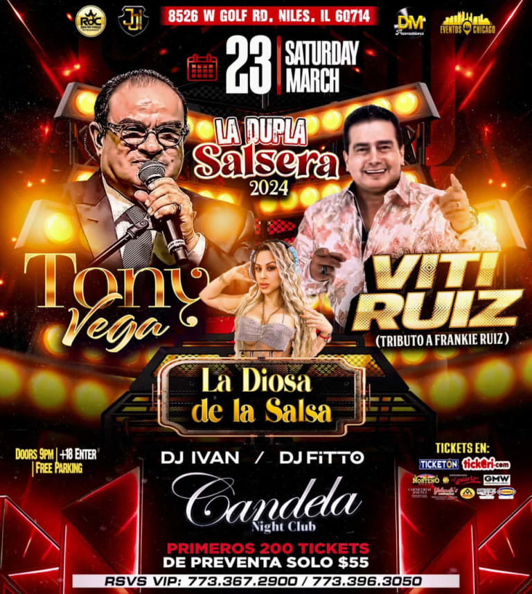Event - TONY VEGA Y VITI RUIZ ( TRIBUTO A FRANKIE RUIS ) EN VIVO! - Niles, Illinois - March 23, 2024 | concert tickets