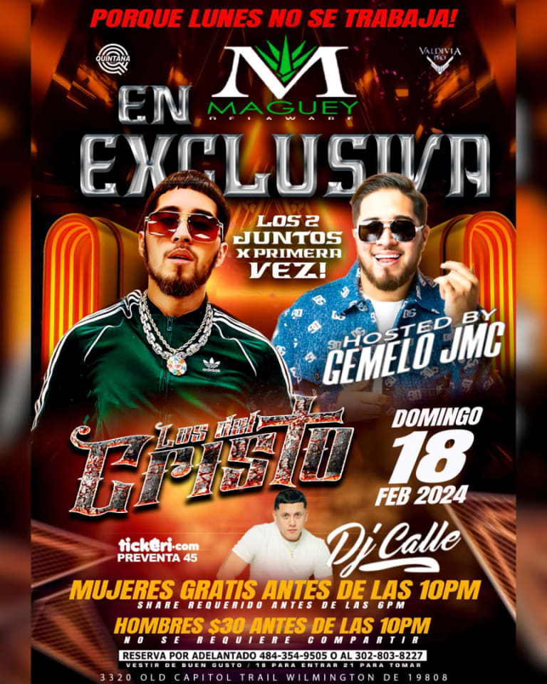 Event - LOS DEL CRISTO Y GEMELO JMC - Wilmington, Delaware - February 18, 2024 | concert tickets