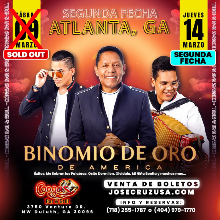Event - CANCELLED! Binomio de Oro en Concierto . Atlanta, Georgia.  Marzo 14 - JCP - SEGUNDA FECHA - Duluth, Georgia - 14 de marzo de 2024 | concert tickets