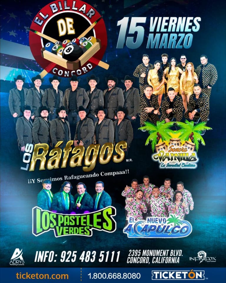 Event - LOS RAFAGOS - CONCORD CA. - Concord, California - March 15, 2024 | concert tickets