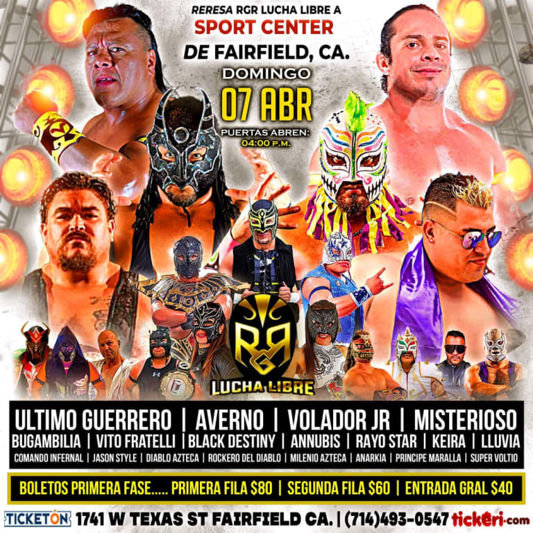 Event - RGR LUCHA LIBRE A SPORT CENTER DE FAIRFIELD CA - Fairfield, California - April 7, 2024 | concert tickets