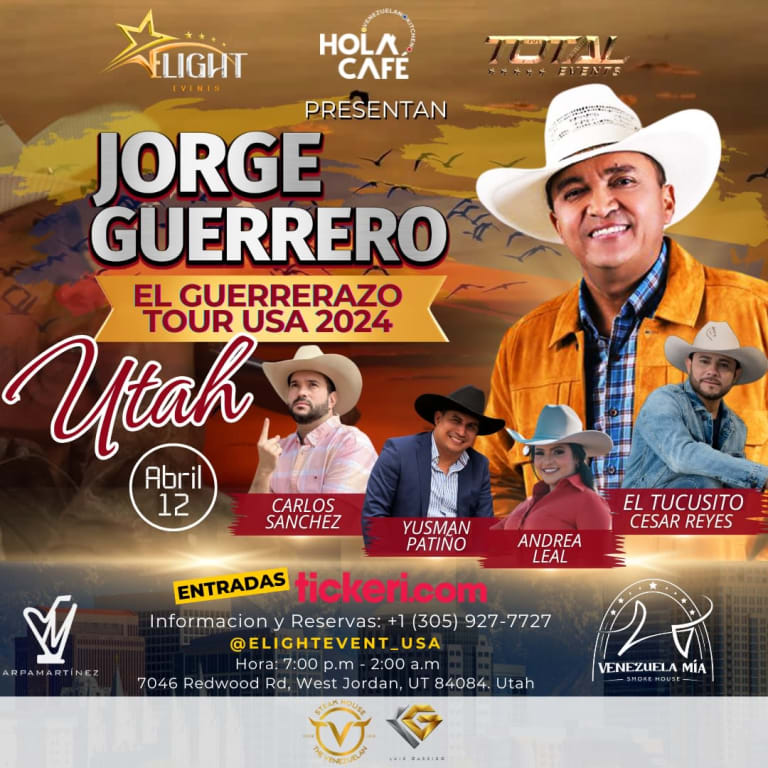 Event - Jorge Guerrero en Concierto El Guerrerazo Tour USA 2024 UTAH - WEST JORDAN, Utah - April 12, 2024 | concert tickets