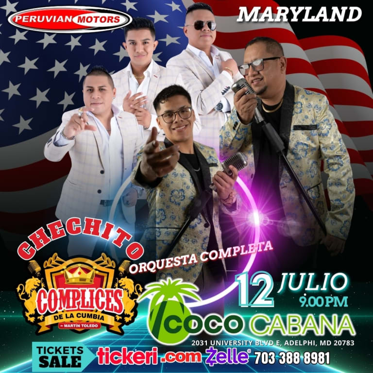 Event - CHECHITO Y LOS COMPLICES DE LA CUMBIA EN MARYLAND - Adelphi, Maryland - July 12, 2024 | concert tickets