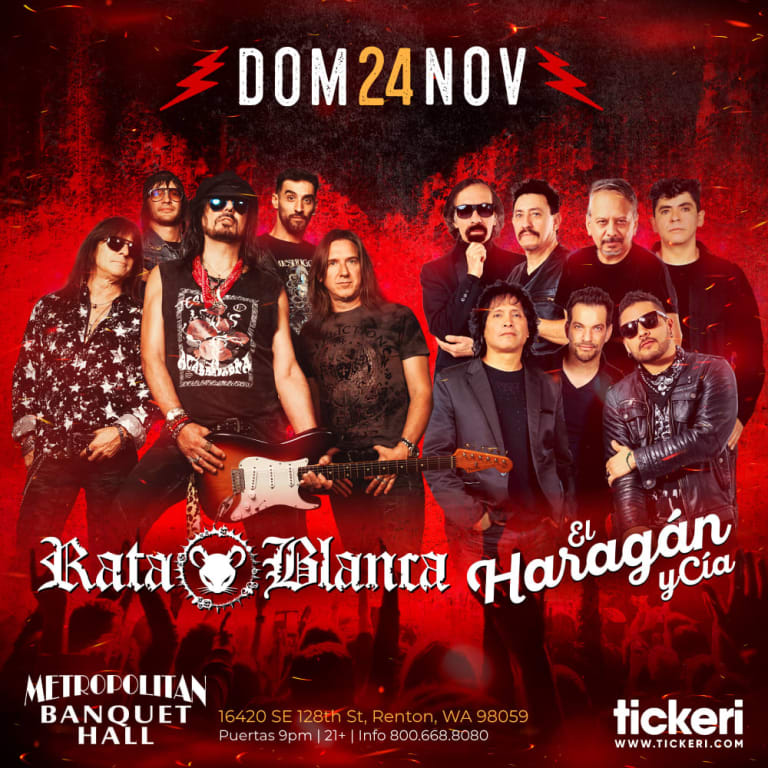 Event - RATA BLANCA , EL HARAGAN Y CIA EN SEATTLE - Renton, Washington - 24 de noviembre de 2024 | concert tickets