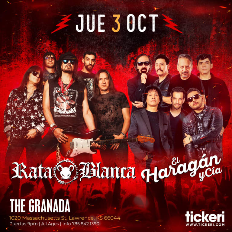 Event - RATA BLANCA , EL HARAGAN Y CIA EN KANSAS CITY - Lawrence, KANSAS - 3 de octubre de 2024 | concert tickets