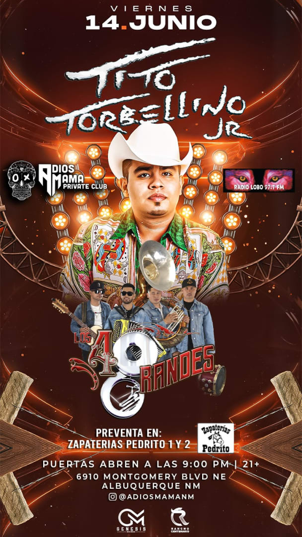 Event - Tito Torbellino Jr. @ Adios Mama Junio 14, 2024 - Albuquerque, New Mexico - June 14, 2024 | concert tickets