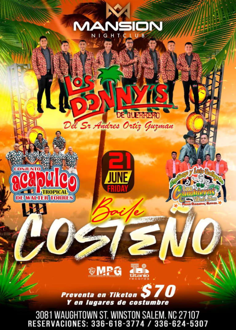 Event - Baile Costeño - Los Donnys, Conjunto Acapulco & Mas - Winston-Salem, North Carolina - June 21, 2024 | concert tickets