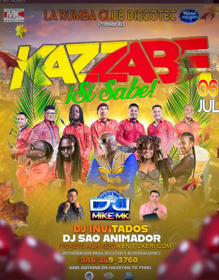 Event - KAZZABE SI SABE EN VIVO ! - Houston, Texas - July 6, 2024 | concert tickets