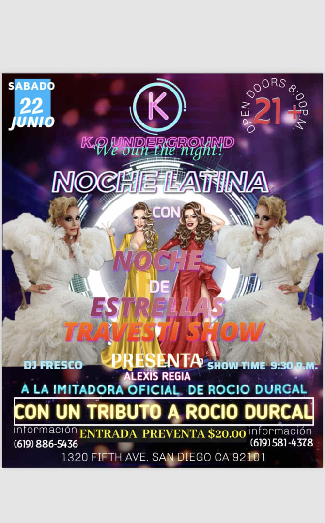 Event - Noche de Estrellas Travesti Show - Tributo a Rocio Dúrcal  - san diego, California - June 22, 2024 | concert tickets