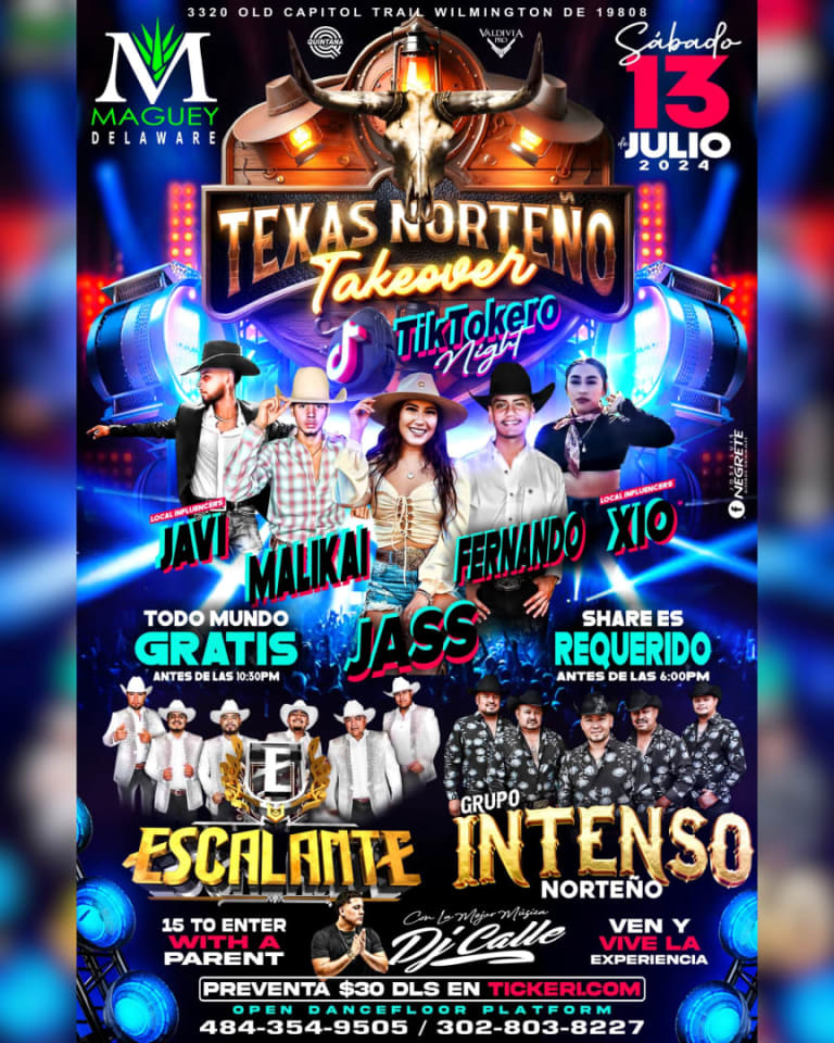 Event - TIKTOKERO NIGHT JAS MALIKAI & FERNANDO CON ESCALANTE  - Wilmington, Delaware - July 13, 2024 | concert tickets