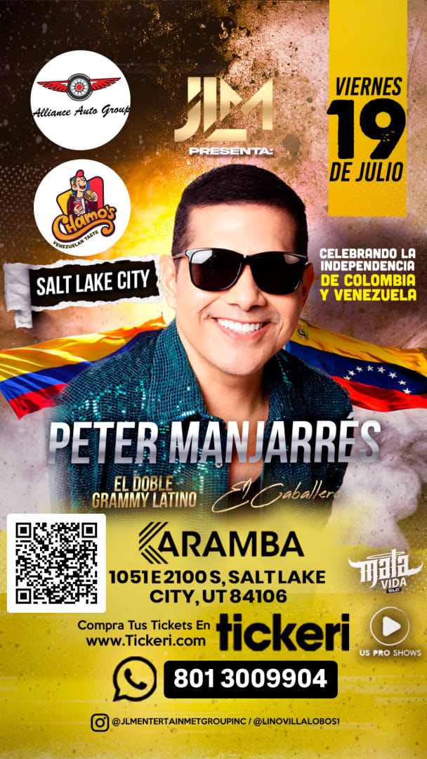 Event - PETER MANJARRÉS ¡EN CONCIERTO! - Salt Lake City (Utah) - Salt Lake City, Utah - July 19, 2024 | concert tickets