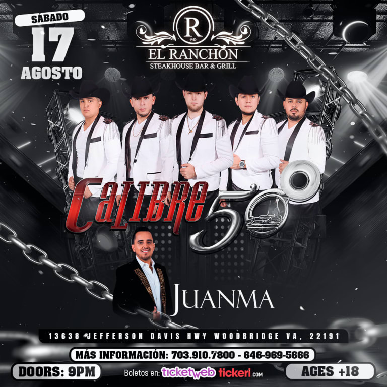 Event - Calibre 50 & Juanma en Vivo! - Woodbridge, Virginia - August 17, 2024 | concert tickets