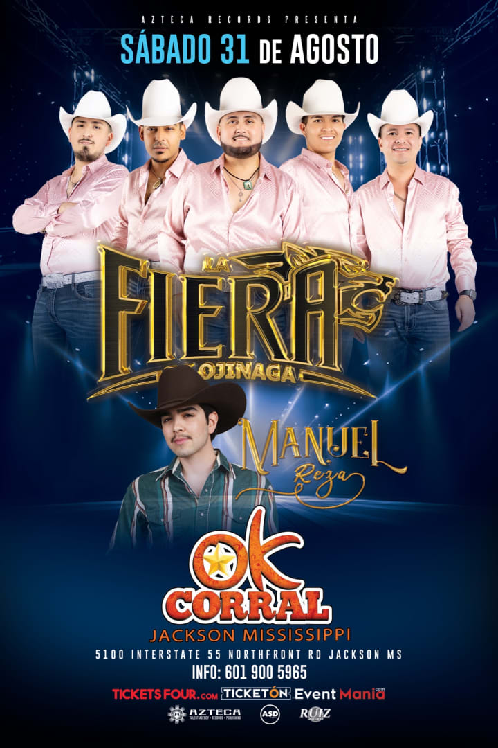 Event - La Fiera de Ojinaga y Manuel Reza - Jackson, Mississippi - August 31, 2024 | concert tickets