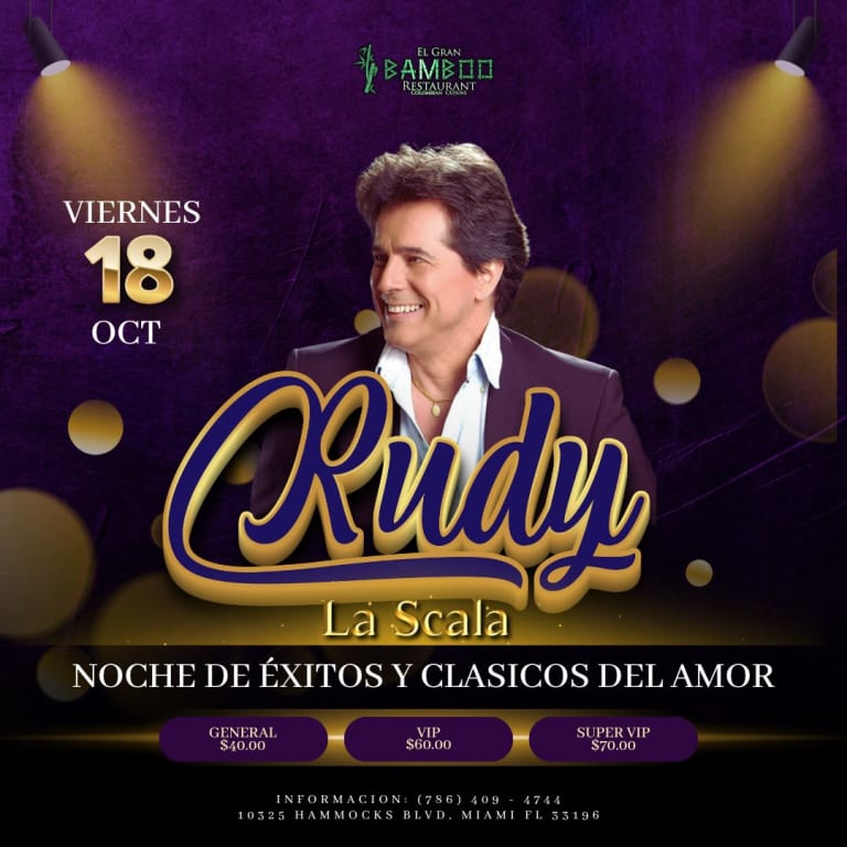 Event - RUDY LA SCALA - Miami, Florida - October 18, 2024 | concert tickets