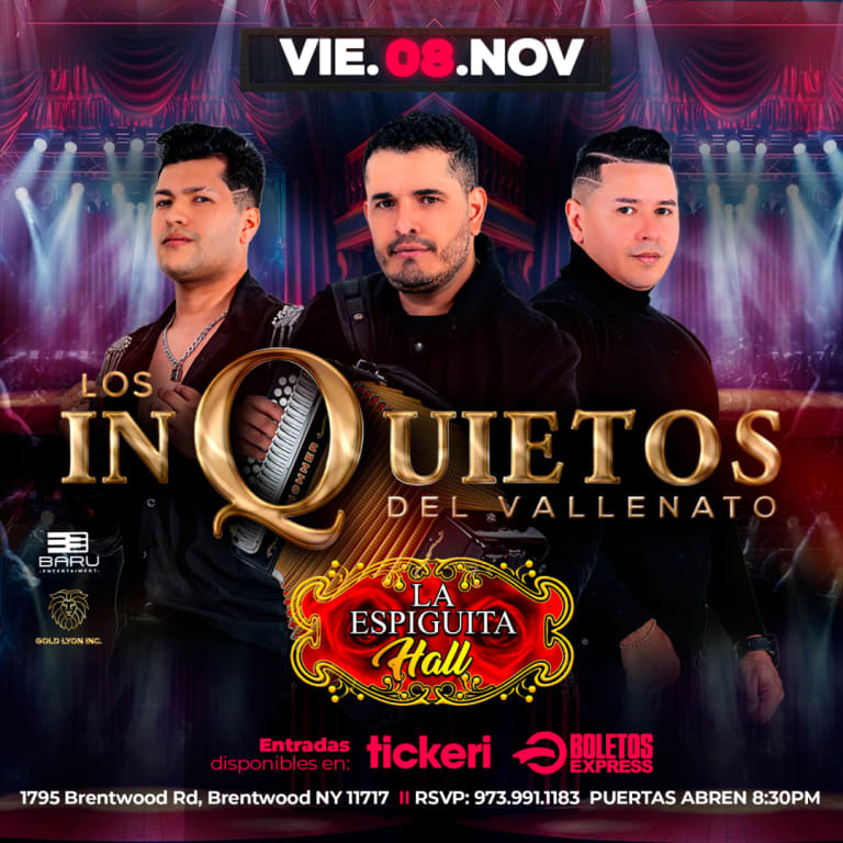 Event - Los Inquietos del Vallenato en Brentwood l NY - Brentwood, New York - November 8, 2024 | concert tickets