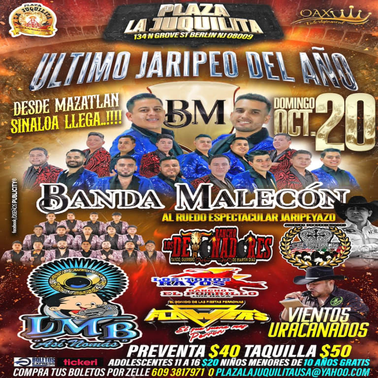Event - Ultimo Jaripeo de 2024 Plaza La Juquilita USA - Berlin, New Jersey - October 20, 2024 | concert tickets