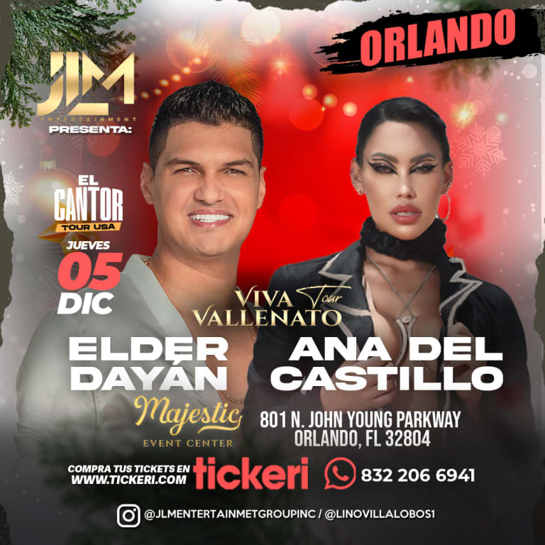 Event - ELDER DAYÁN DÍAZ Y ANA DEL CASTILLO ¡EN CONCIERTO! - Orlando (Florida) - Orlando, Florida - December 5, 2024 | concert tickets