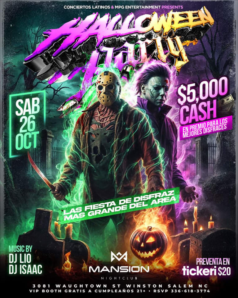 Event - El Halloween Party Mas Grande de Carolina Del Norte 2024 - Winston-Salem, North Carolina - October 26, 2024 | concert tickets
