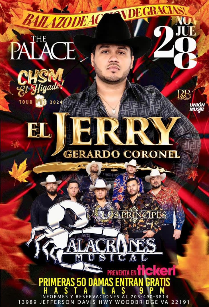 Event - EL JERRY- Gerardo Coronel en VIRGINIA - Woodbridge, Virginia - November 28, 2024 | concert tickets