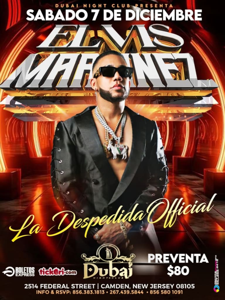 Event - ELVIS MARTINEZ EN CONCIERTO ! - Camden, New Jersey - December 7, 2024 | concert tickets