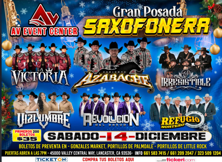 Event - GRAN POSADA SAXOFONERA EN VIVO ! - Lancaster, California - December 14, 2024 | concert tickets