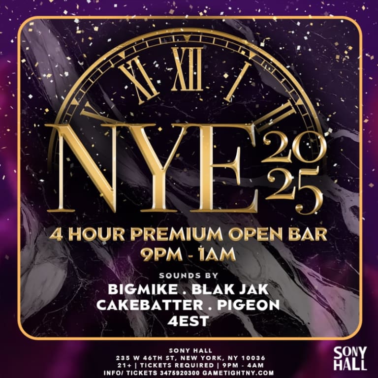 Event - SONY HALL NEW YEARS EVE PARTY 2025 - New York, New York - 31 de diciembre de 2024 | concert tickets
