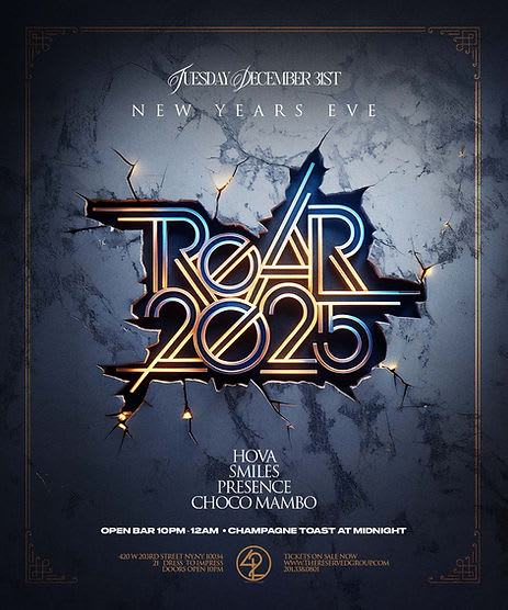 Event -  NYE Roar 2025 At 420 Lounge - New York, New York - December 31, 2024 | concert tickets