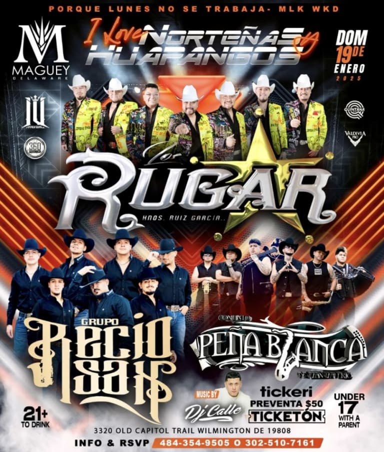 Event - LOS RUGAR RECIO SAX Y CONJUNTO PENA BLANCA - Wilmington, Delaware - April 26, 2025 | concert tickets