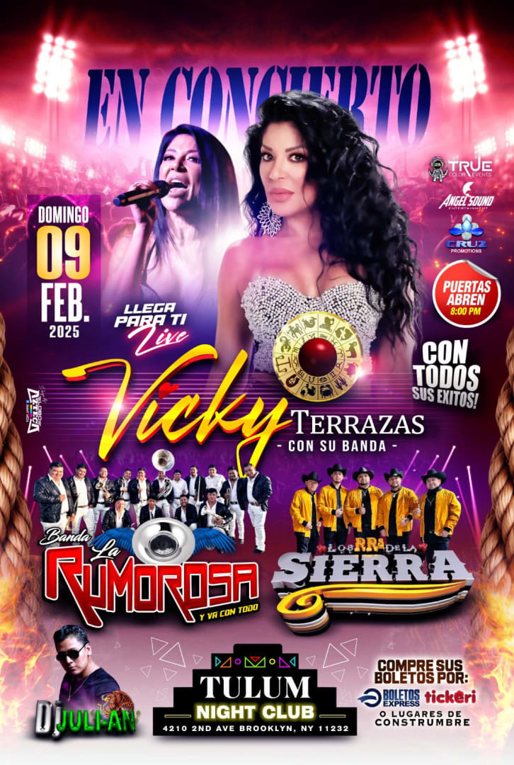 Event - VICKY TERRAZAS CON SU BANDA en concierto. - Brooklyn, New York - February 9, 2025 | concert tickets