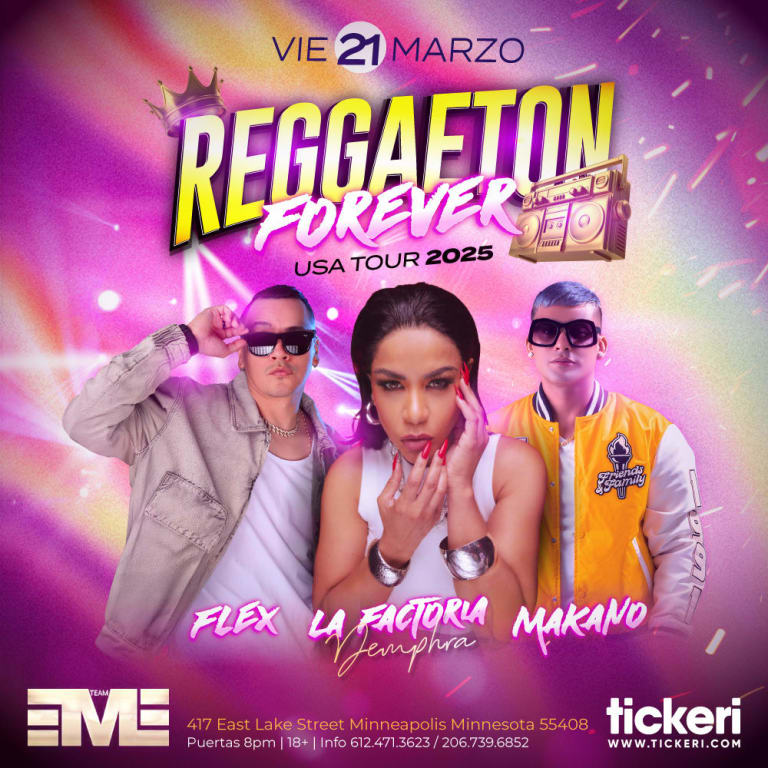 Event - FLEX, LA FACTORIA Y MAKANO EN MINNEAPOLIS - Minneapolis, Minnesota - March 21, 2025 | concert tickets