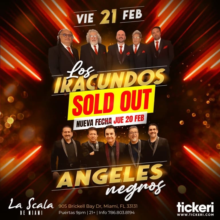 Event - LOS IRACUNDOS Y ANGELES NEGROS EN VIVO EN MIAMI - Miami, Florida - February 21, 2025 | concert tickets