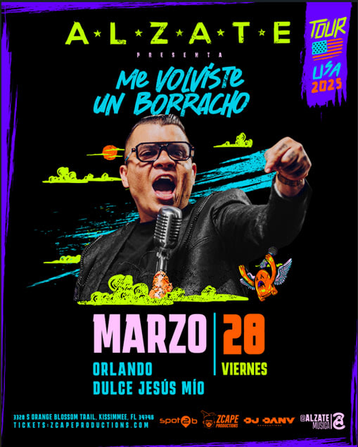 Event - ALZATE EN CONCIERTO EN ORLANDO!!! - Kissimmee, Florida - March 28, 2025 | concert tickets