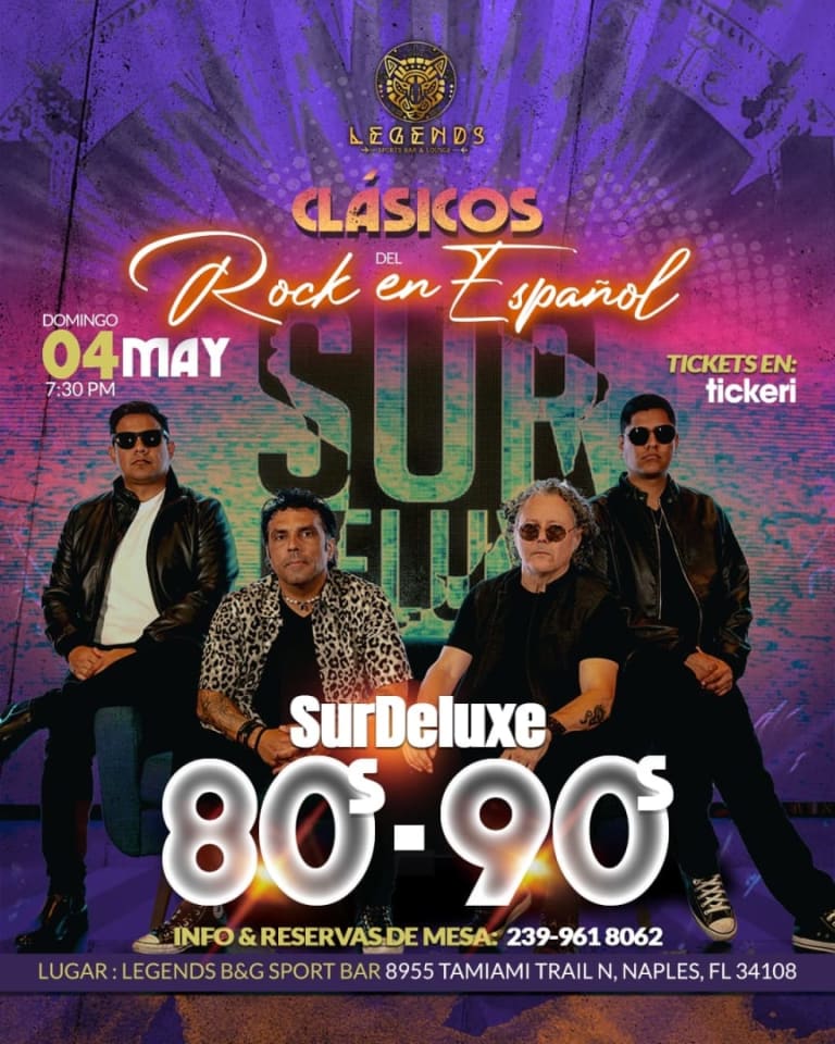 Event - SurDeluxe noche de rock en español  - Naples, Florida - May 4, 2025 | concert tickets