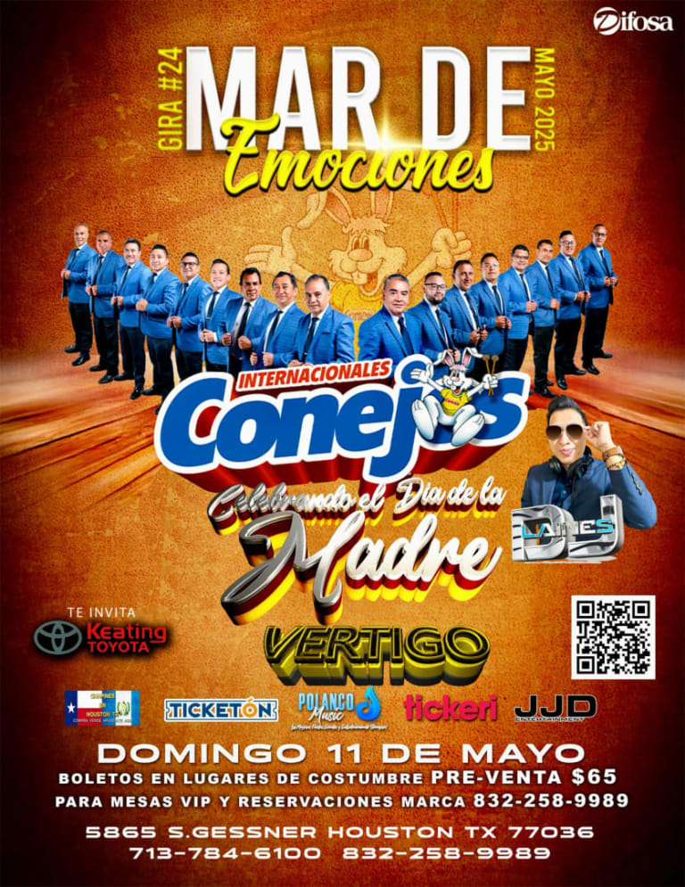 Event - LOS INTERNACIONALES CONEJOS - Houston, Texas - 11 de mayo de 2025 | concert tickets