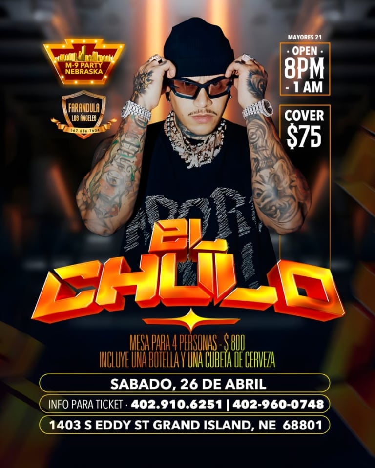 Event - EL CHULO Presentado por M9_Party_Nebraska  - Grand Island, Nebraska - April 26, 2025 | concert tickets