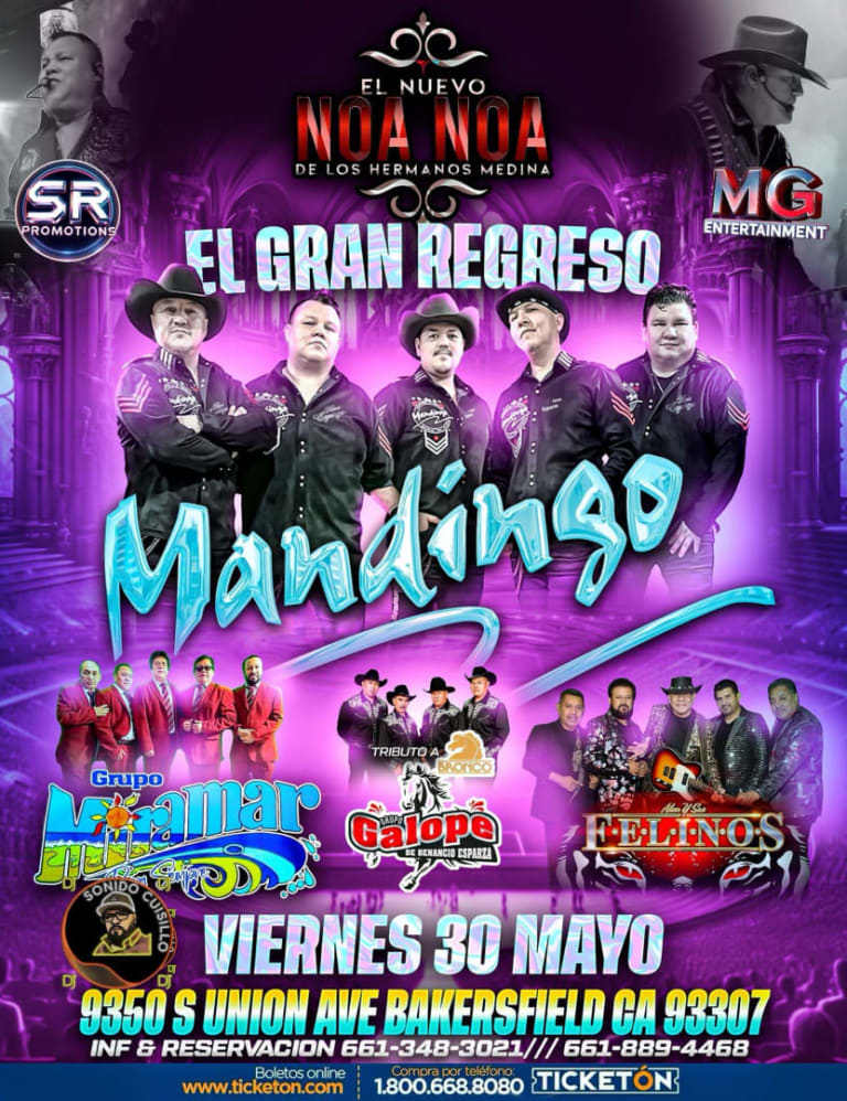 Event - Grupo Mandingo y muchos mas En el Noa Noa De Bakersfield - Bakersfield, California - May 30, 2025 | concert tickets