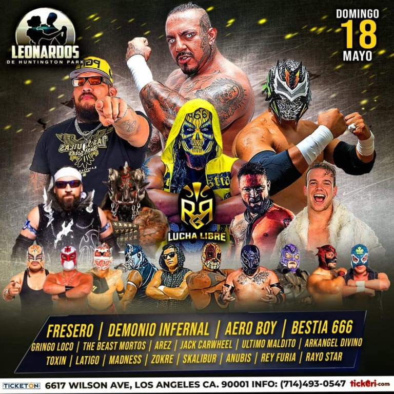 Event - Lucha Libre con Fresero, Demonio Infernal, Aero Boy, Bestia 666 Gringo Loko y muchos mas  - Los Angeles, California - May 18, 2025 | concert tickets
