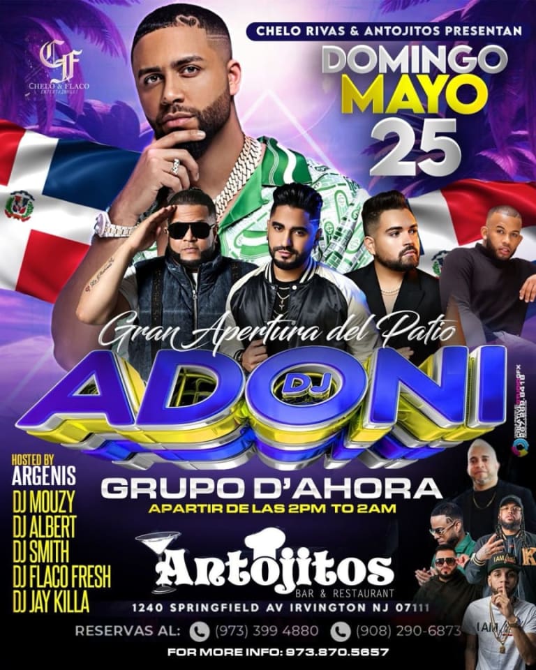 Event - DJ ADONI, EL GRUPO D’AHORA Y UN DESFILE DE DJs EN NEW JERSEY  - Irvington, New Jersey - May 25, 2025 | concert tickets