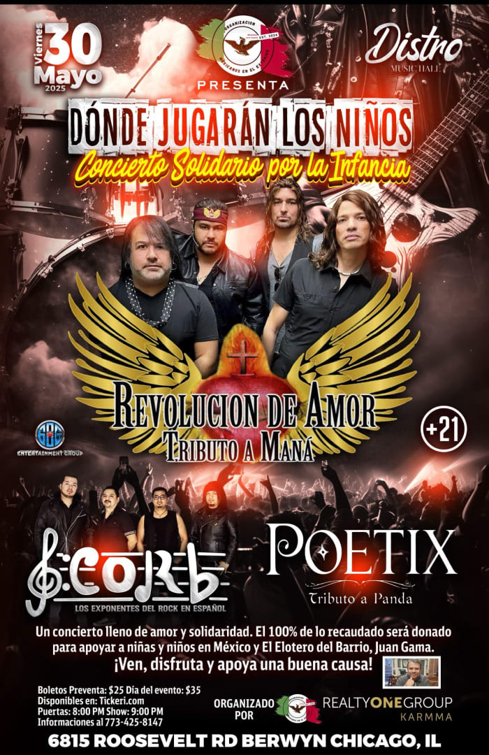 Event - ¿Dónde Jugarán los Niños? Evento de solidaridad y esperanza - Berwyn, Illinois - May 30, 2025 | concert tickets