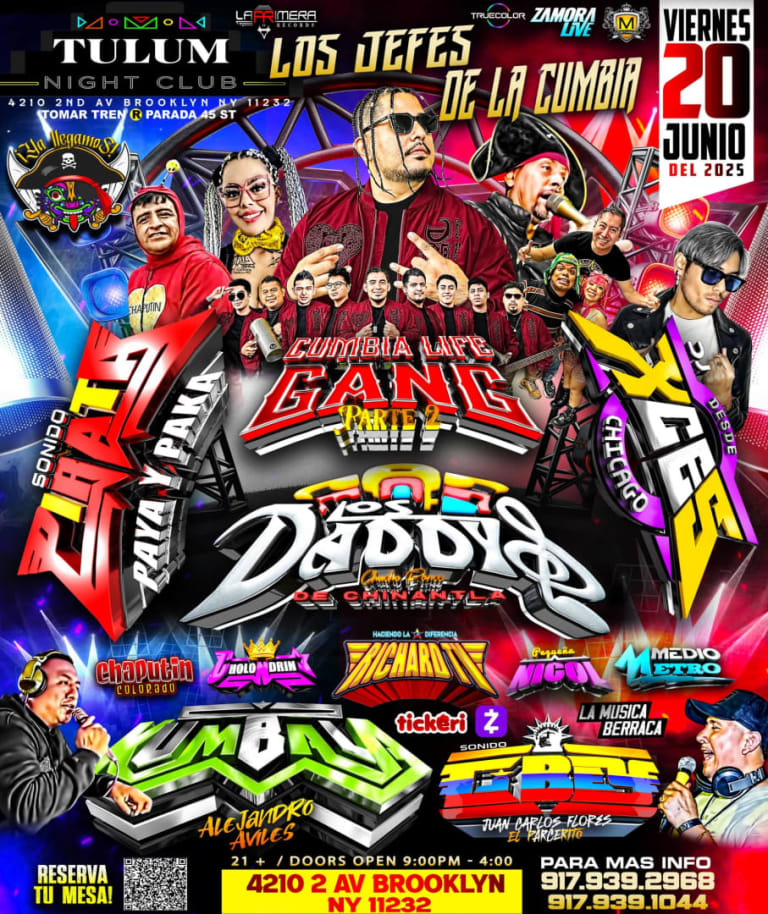 Event - SONIDO PIRATA / LOS DADDYS / DJ XCES CUMBIA LIFE GANG 2 - Brooklyn, New York - June 20, 2025 | concert tickets