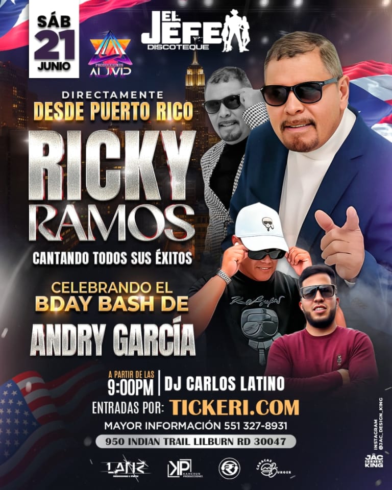 Event - Ricky Ramos cantando todos sus éxitos desde Puerto Rico  - Lilburn, Georgia - June 21, 2025 | concert tickets